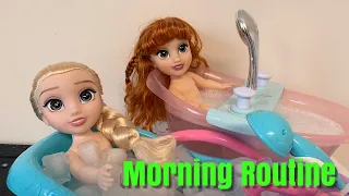 Elsa and Anna Toddlers Morning Routine