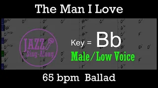 The Man I Love - Backing Track with Intro + Lyrics in Bb (Male) - Jazz Sing-Along