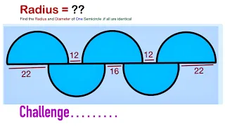 Find the radius of semicircle if all semicircle are identical | solution by @MindyourBRAIN1 #olympiad