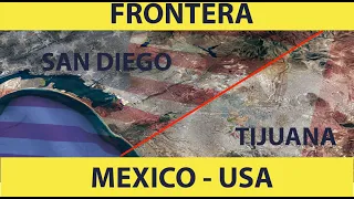 ASI ES LA FRONTERA ENTRE ESTADOS UNIDOS Y MEXICO ( SAN DIEGO- TIJUANA )  |  EL MURO DESDE ARRIBA