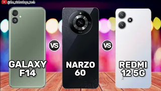 Xiaomi Redmi 12 5G vs Samsung Galaxy F14 5G vs Realme Narzo 60 5G | Comparison | Price & Reviews