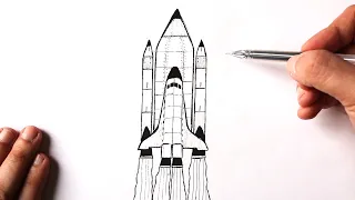 How to draw a Space shuttle easy