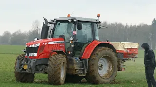 kunstmest strooien/spreading fertilizer/ massey ferguson 6613