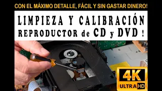 Limpieza y calibración de reproductor de CD y DVD, fácil, gratis y con el máximo detalle en 4K