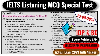 MCQ Special IELTS Exam Listening Test With Answers 2023 | IELTS Listening Test 2023 | 25-08-2023