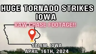 HUGE Tornado Strikes Iowa! RAW Storm Chaser Footage!!