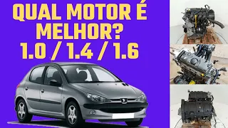 Qual melhor motor do Peugeot 206? 1.0 - 1.4 ou 1.6? Qual motor escolher? Peugeot 206 é bom?