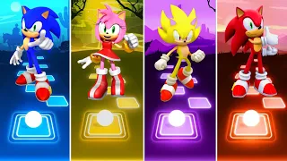 Sonic  🆚 Amy 🆚 Super Sonic 🆚 Red Sonic || Tiles Hop Gameplay 🎯🎶