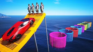 SARITURI pe MEGA RAMPA cu OBSTACOLE in GTA 5!