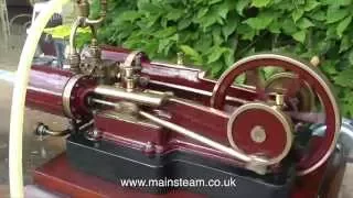 STEAMING THE TWIN TANGYE TYPE MODEL STEAM ENGINE IN THE GARDEN