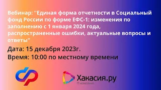 Единая форма отчетности в СФР по форме ЕФС-1: изменения с 01.01.24, распространенные ошибки