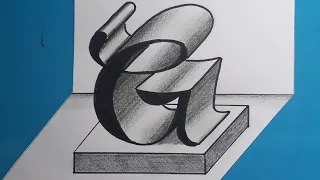 How To Draw 3d Letter G On Flat Paper / Easy Writing For Beginners / Trick Art With Pencil - Marker