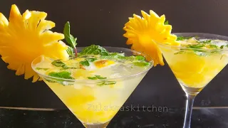 Pineapple Mojito Non Alcoholic Recipe - Pineapple Mojito Mocktail Recipe