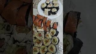 МУКБАНГ 🍽️ РОЛЛЫ 🍣 СУШИ 🍱 MUKBANG ROLLS SUSHI #schorts