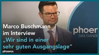 Marco Buschmann (FDP) im Gespräch mit phoenix-Reporterin Julia Grimm am 14.05.21