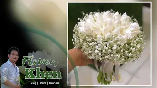 TUPIP AND GYPSOPHILA BIRDAL BOUQUET | Tulip Bridal Bouquet | Flowers Khen