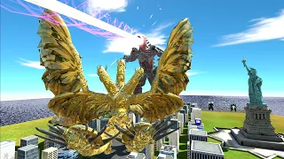 Team Mechagodzilla VS Team King Ghidorah - Epic Kaiju War - Animal Revolt Battle Simulator [ARBS]