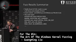 #HITB2019AMS D1T2 - For The Win: The Art Of The Windows Kernel Fuzzing - Guangming Liu