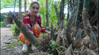 Fresh bamboo shoot and cook food recipe in my countryside - Polin lifestyle