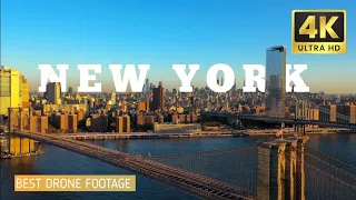 New york cinematic film drone footage 4k