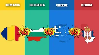 Romania vs Bulgaria vs Greece vs Serbia | Country Comparison | Data Around The World