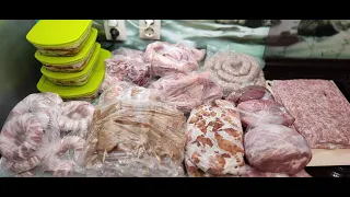 Заготовка мясных полуфабрикатов в морозилку/Preparation of semi-finished meat products in thefreezer