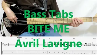 Avril Lavigne - Bite Me (BASS COVER WITH TABS IN VIDEO)