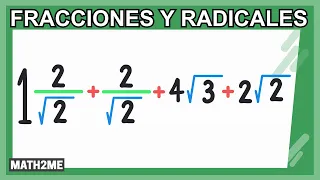 Suma de fracciones y enteros con raíz cuadrada - ejercicio