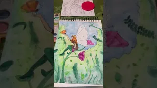 WATERCOLOR PAINTING OF A FAIRY #shorts