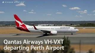 First flight 16 years ago today - Qantas Airways (VH-VXT) departing Perth Airport.