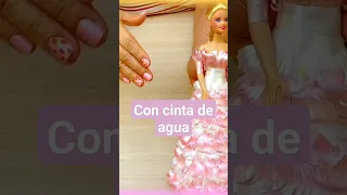 Decora esta muñeca Barbie con cinta de agua #decorar #manualidades #decoration #cinta #muñeca