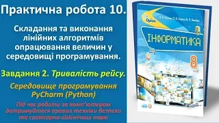 Практична робота 10. Складання та виконання лінійних алгоритмів. Завд. 2   (Python) | 8 клас | Морзе