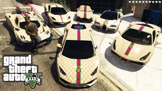 GTA 5 - Stealing GUCCI Luxury Cars with Franklin! | (GTA V Real Life Cars#62)