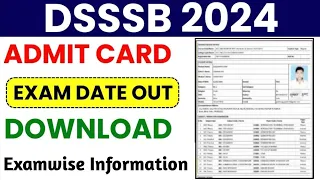 DSSSB Admit card 2024    DSSSB all exam admit card link #DSSSB admit card kaise nikale