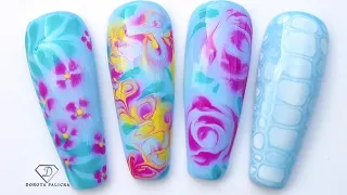 Quick and easy gel polish nail art. Blooming gel nail art. Easy blooming gel polish nail art.