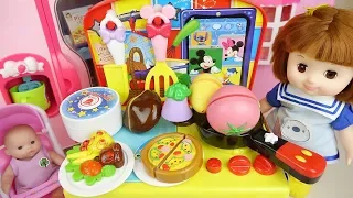 Baby doll and kitchen food cooking play