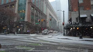 Downtown Seattle, Walking in Fresh Snowfall, Washington Winter 2022