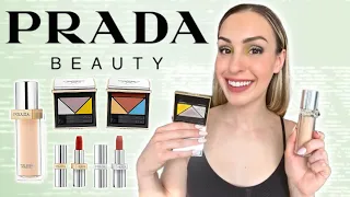 PRADA BEAUTY IS IT GOOD?? | SWATCHES & REVIEW | REVEAL FOUNDATION, MATTE LIPSTICK, EYESHADOW PALETTE