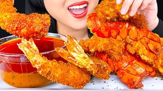 ASMR FRIED LOBSTER & JUMBO SHRIMP SEAFOOD BOIL NASHVILLE HOT SAUCE MUKBANG | Eating Show | ASMR Phan