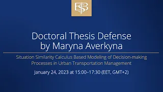 Doctoral Thesis Defense by Maryna Averkyna