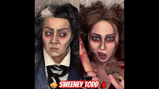 Sweeney Todd Makeup #johnnydepp #helenabonhamcarter #duet #makeupshorts p
