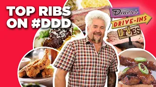 5 Craziest #DDD Ribs Videos with Guy Fieri | Diners, Drive-Ins and Dives | Food Network