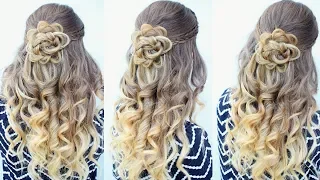 Half UP Flower Bun Hairstyle | Braidsandstyles12