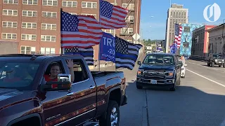 Massive pro-Trump car caravan arrives in Portland after Clackamas mall rally