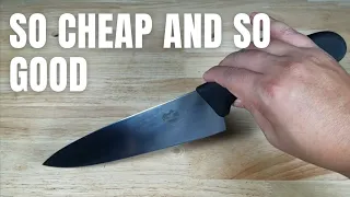 BEST BUDGET CHEF KNIFE VICTORINOX FIBROX 8" KNIFE REVIEW