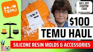 $100 Temu Haul I bought a ton of Silicone Resin Molds and resin art accessories.  #temu