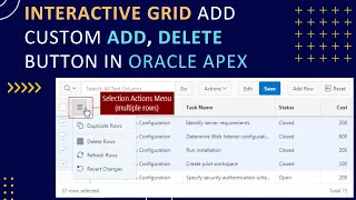 Interactive Grid Report add delete button || Custom add row, delete row button on IG in  oracle apex