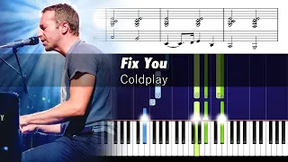 Coldplay - Fix You - Accurate Piano Tutorial with Sheet Music