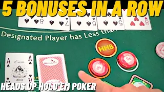 How I Won 5 Bonuses in a Row in an Epic Soccer-Style Poker Match | Heads Up Hold'em Session 15