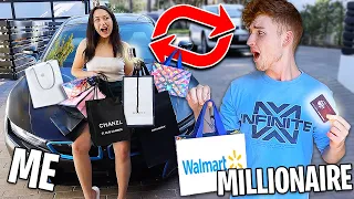 Swapping CREDIT CARDS With A MILLIONAIRE For 24 HOURS! ft. Infinite Lists